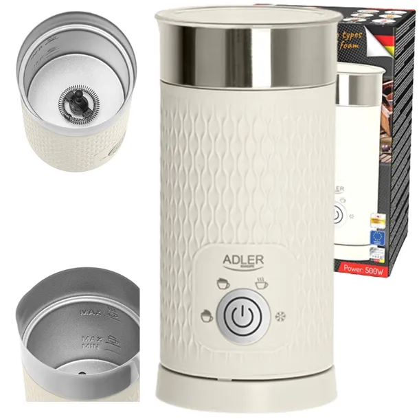 Spieniacz do Mleka Elektryczny Podgrzewacz 4w1 Latte Cappuccino 300ml Moc