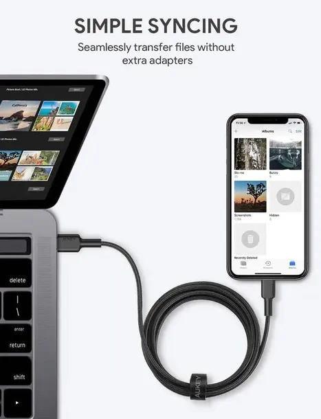 aukey-cb-cl03-nylonowy-kabel-usb-c-lightning-2m-pd-stan-nowy