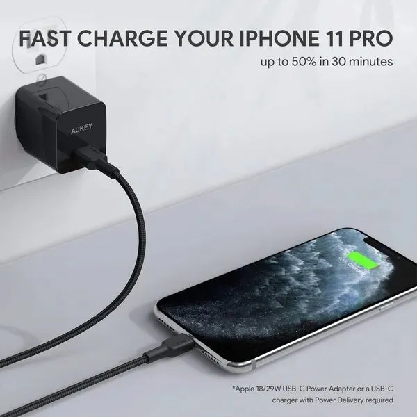 aukey-cb-cl03-nylonowy-kabel-usb-c-lightning-2m-pd-stan-nowy
