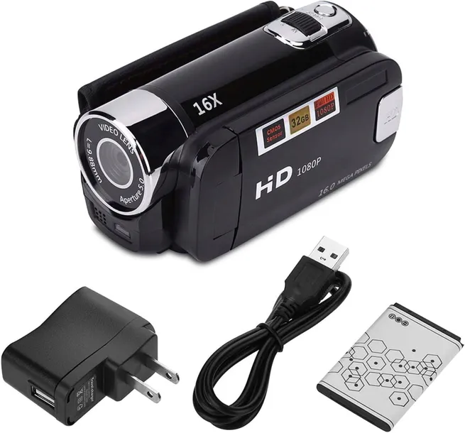 KAMERA WIDEO FULL HD Z OBROTOWYM EKRANEM I ZOOMEM