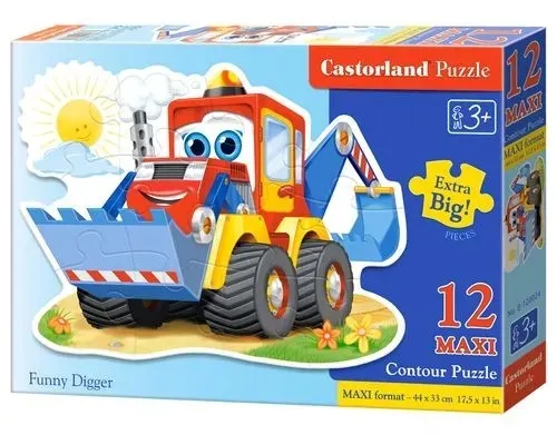 puzzle-12-maxi-zabawna-koparka-stan-nowy