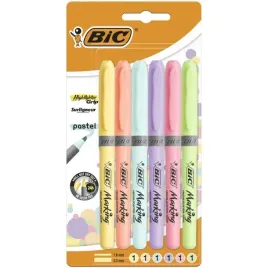 zakreslacz-highlighter-grip-pastel-mix-bic-blister-6szt
