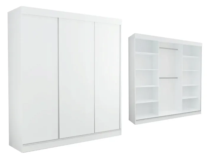 SZAFA PRZESUWNA 3D 200 CM - biała - NISKA LINIA