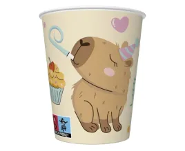 kubeczki-na-urodziny-papierowe-kapibara-capibara-impreza-party-250ml-8szt