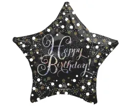 czarny-balon-foliowy-gwiazdka-happy-birthday-urodziny-dekoracja