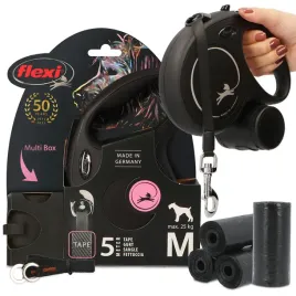 smycz-automatyczna-tasma-psa-m-25kg-5m-dozownik-multi-box-80x-worki-odchody