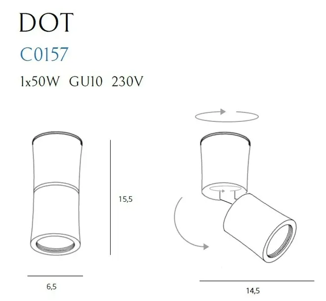lampa-reflektor-spot-czarny-dot-c0157-maxlight-dlugosc-wysokosc-15-5-cm