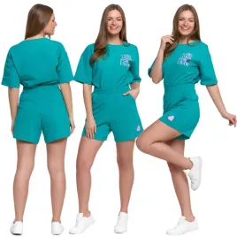 zestaw-damski-bawelniany-luzny-t-shirt-krotki-rekaw-spodenki-moraj-xl
