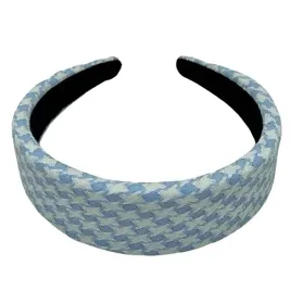 opaska-do-wlosow-w-pepitke-materialowa-blekitna