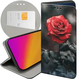 etui-z-klapka-do-honor-90-lite-5g-wzory-roza-z-roza-rose-futeral-pokrowiec