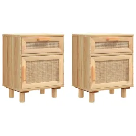 szafki-nocne-2-szt-brazowe-lite-drewno-sosnowe-i-rattan