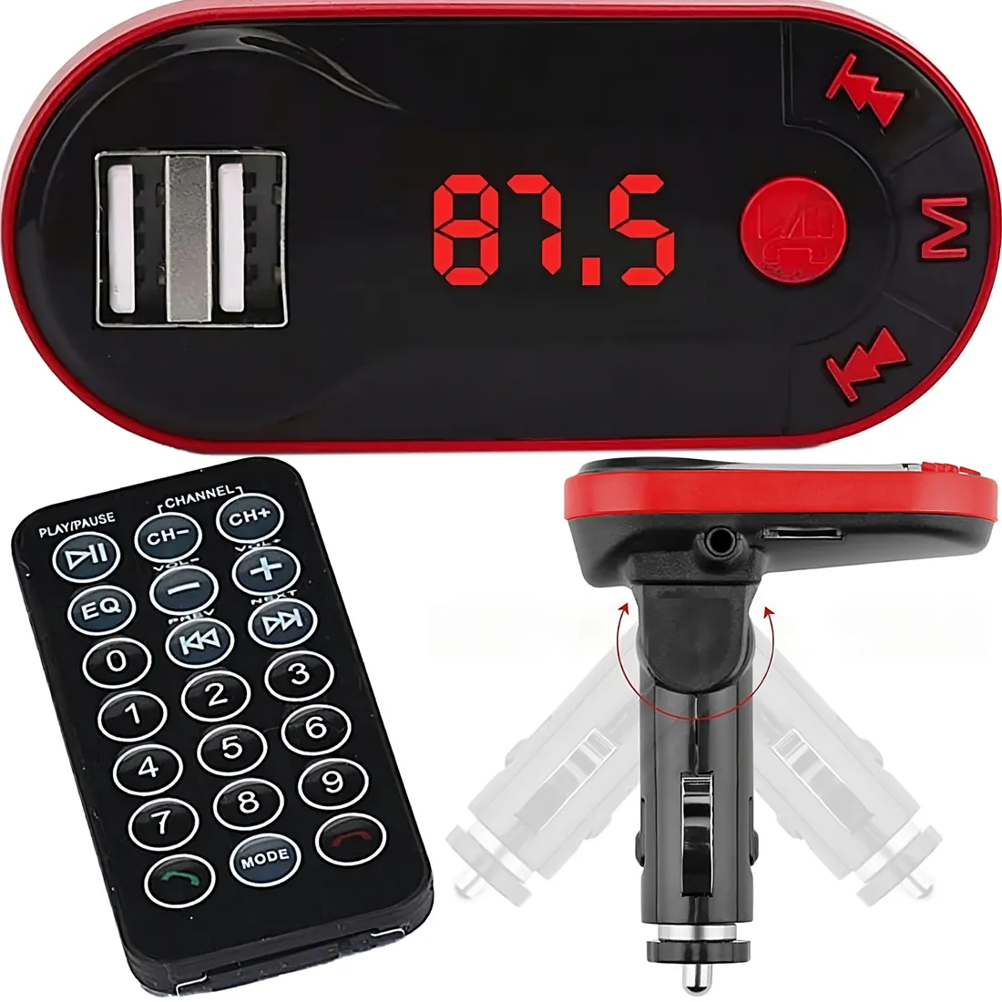 transmiter-fm-bluetooth-ladowarka-mp3-2xusb-sd-lcd-glosnomowiacy-pilot-stan-nowy