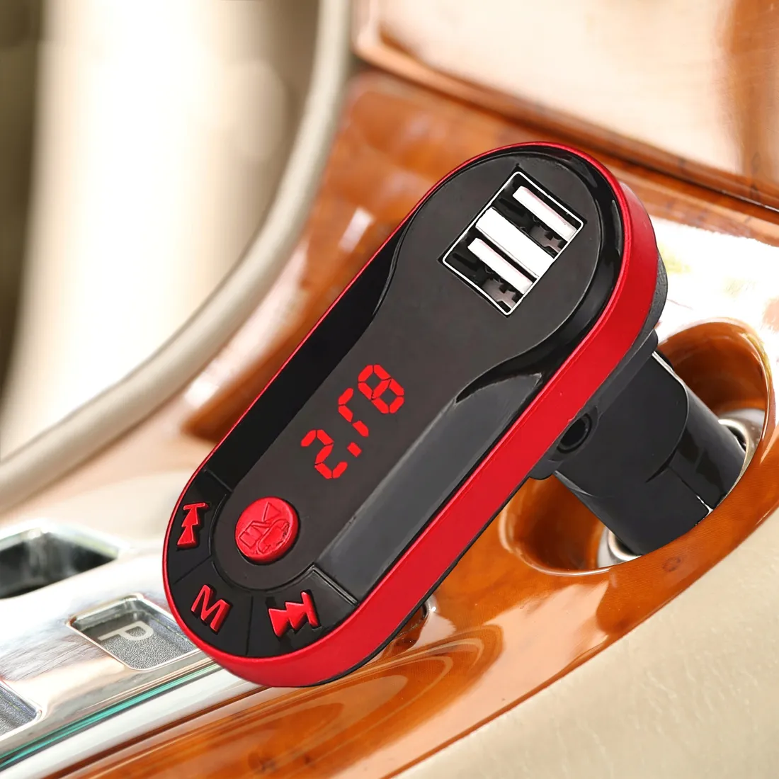transmiter-fm-bluetooth-ladowarka-mp3-2xusb-sd-lcd-glosnomowiacy-pilot-stan-nowy