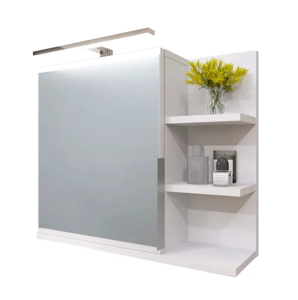 Szafka łazienkowa z lustrem i LED wisząca lustrzana do łazienki 60 cm półka