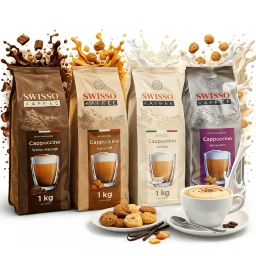 Kawa cappuccino mix smaków czekolada karmel White Amaretto Swisso 4x1kg