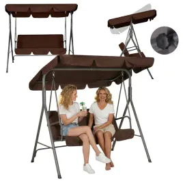 hustawka-ogrodowa-3-osobowa-bujana-wolnostojaca-metalowa-z-daszkiem-brazowa