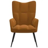 fotel-brazowy-obity-aksamitem