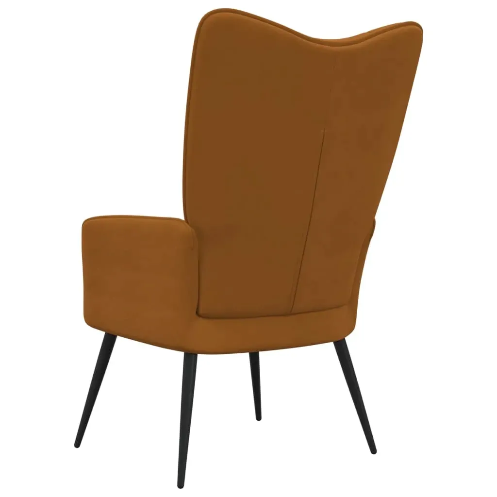 fotel-brazowy-obity-aksamitem
