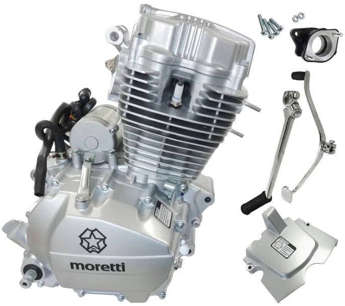 Silnik Moretti pionowy 156FMI, 125cc 4T, 5-biegowy manual srebrny (bez olej