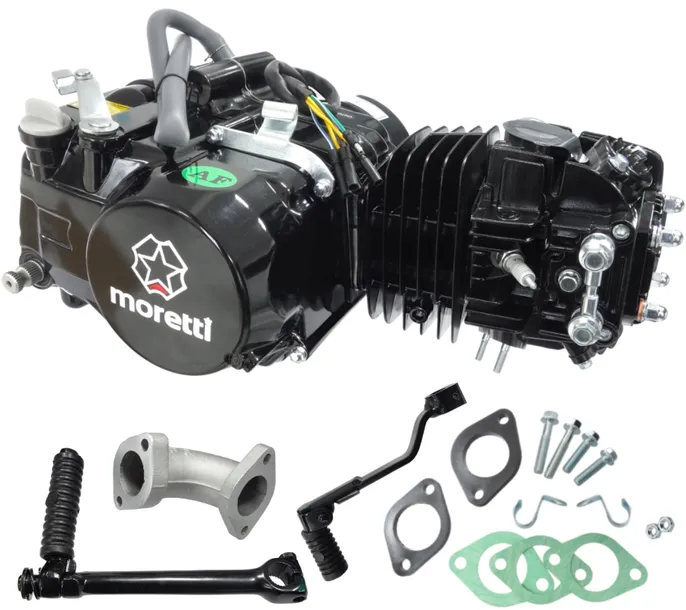 Silnik Moretti poziomy 1P56FMJ, 140cc 4T, 4-biegowy manual, czarny