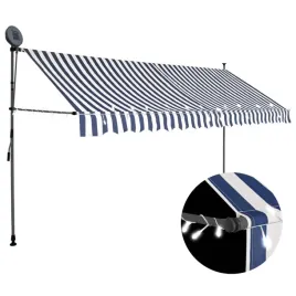 recznie-zwijana-markiza-z-led-400-cm-niebiesko-biala