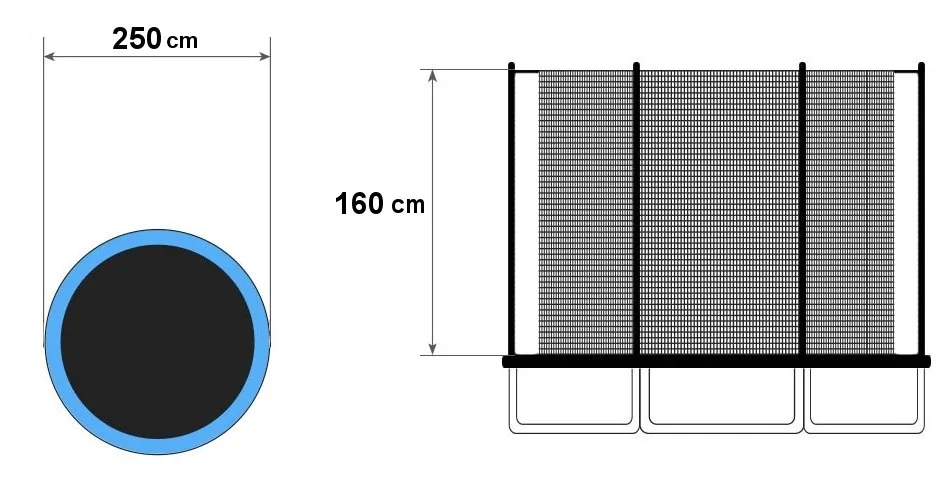 siatka-do-trampoliny-244-250cm-6-slupkow-stan-nowy