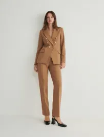 brazowe-garniturowe-spodnie-reserved-xs