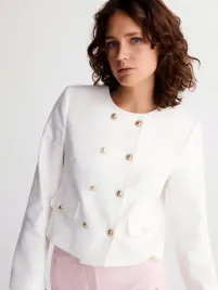 biala-kurtka-z-ozdobnymi-guzikami-reserved-m
