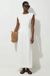 biala-sukienka-midi-z-marszczeniami-karen-millen-l