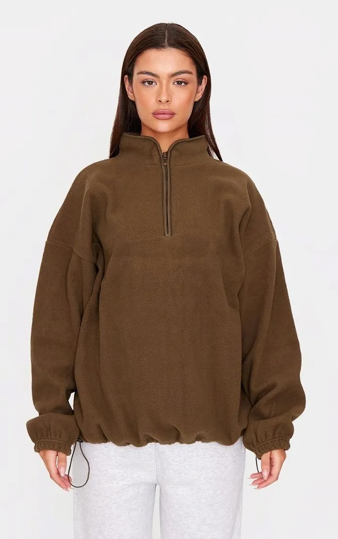 oliwkowa-bluza-oversize-prettylittlething-l-stan-nowy