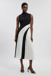 czarno-biala-plisowana-sukienka-midi-karen-millen-xl