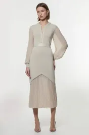 bezowa-sukienka-plisowana-z-tkanymi-rekawami-karen-millen-s