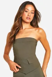 khaki-gorsetowy-top-boohoo-l