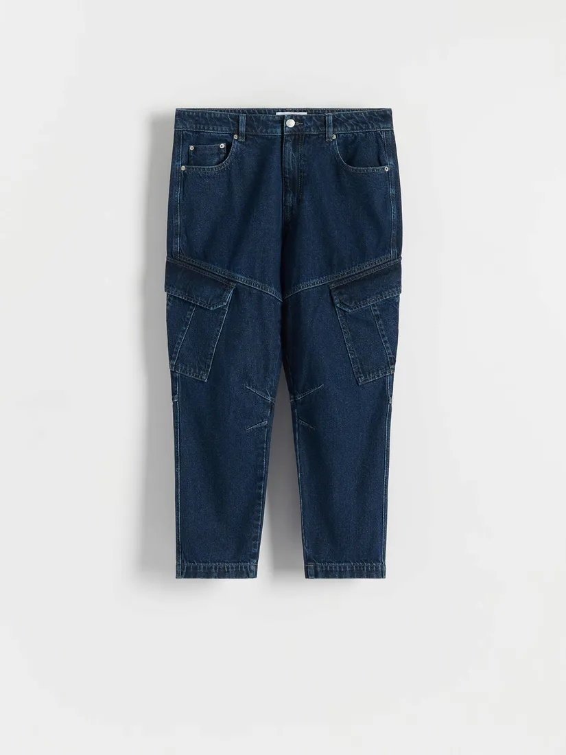 niebieskie-jeansy-cargo-reserved-34-stan-nowy