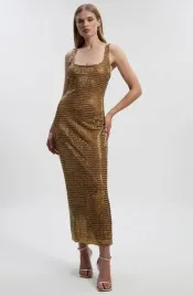 zlota-sukienka-midi-z-krysztalkami-karen-millen-m