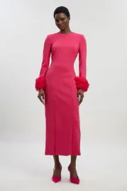 fuksjowa-sukienka-midi-z-ozdobnymi-rekawami-karen-millen-l