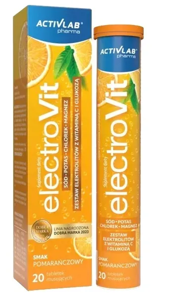 Elektrolity ELECTROVIT smak pomarańczowy ACTIVLAB 20 tabletek