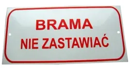 tablica-brama-nie-zastawiac-metalowa