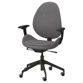ikea-hattefjall-krzeslo-z-podlokietnikami-gunnared-ciemnoszary-czarny