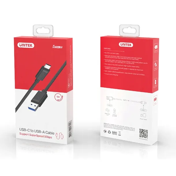 unitek-y-c474bk-kabel-1m-usb-typ-c-do-usb-3-0-marka-unitek