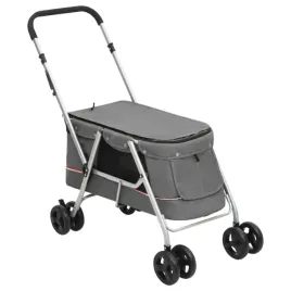 skladany-wozek-dla-psa-szary-100x49x96-cm-lniana-tkanina