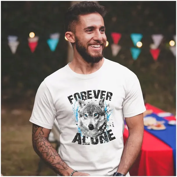 koszulka-wilk-forever-alone-wolf-s-kolor-bialy