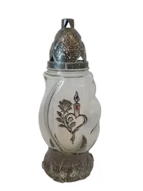 znicz-caloroczny-srebrna-roza-z-swieczka-27-cm