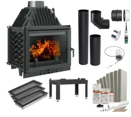 kominek-powietrzny-zeliwny-kratki-zuzia-eco-12-kw-o-200-caly-zestaw
