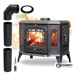 piec-zeliwny-z-rurami-kawmet-p7-koza-z-bocznym-zaladunkiem-i-fajerkami