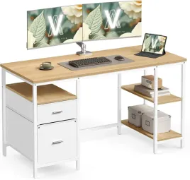 vasagle-biurko-komputerowe-z-3-polkami-2-szufladami-140-x-60-cm