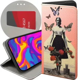 etui-z-klapka-do-oppo-a98-5g-wzory-collage-retro-vintage-futeral-pokrowiec