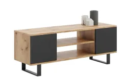 kobi-szafka-rtv-focus-155x50x40-cm-metalowe-nogi-dab-zloty-craft-czarny