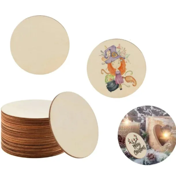 Drewniane Koło 10 cm Zestaw 10sztuk Krążek Do Rękodzieła decoupage ozdoby
