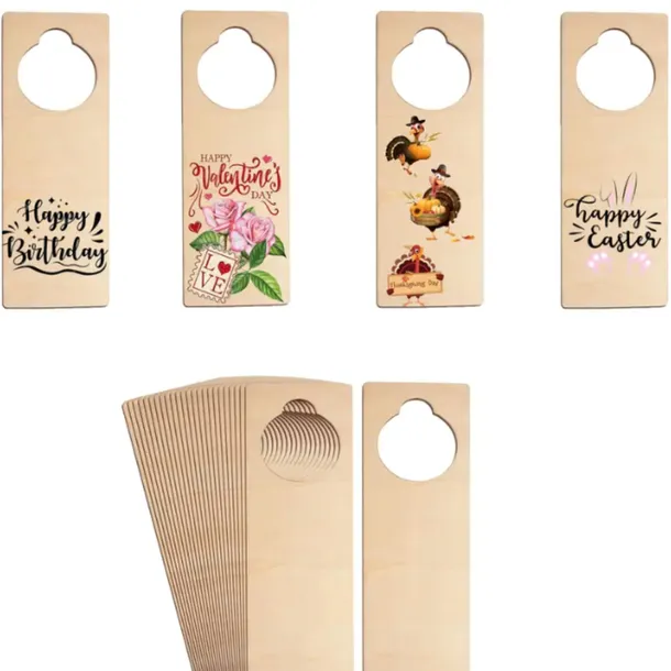 Zestaw 10 Zawieszek Drewnianych na Drzwi 23x8 cm Idealne do DIY Dekoracji